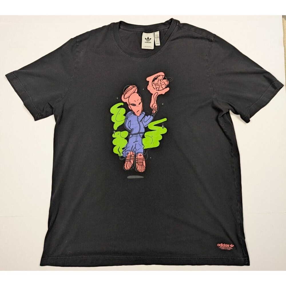 Adidas T Shirt Originals Trefoil Graphic Stoked Alien Mens XL